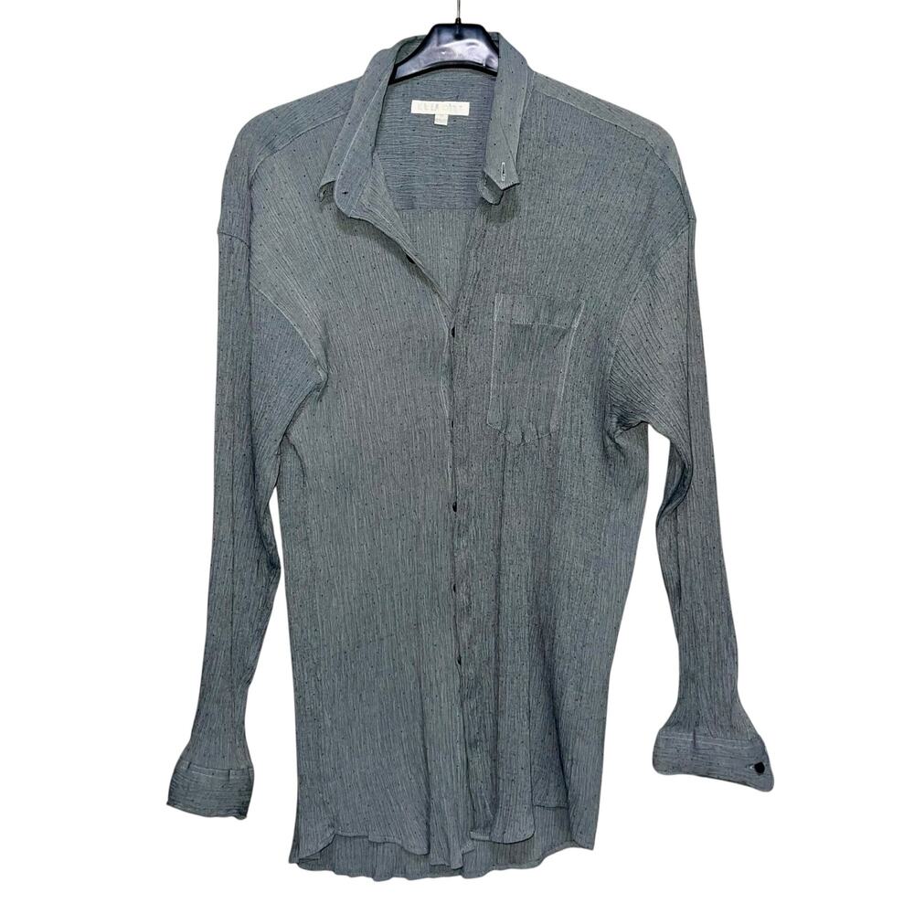 Elliott Gray Crinkle Button Up Shirt - Picture 2 of 11